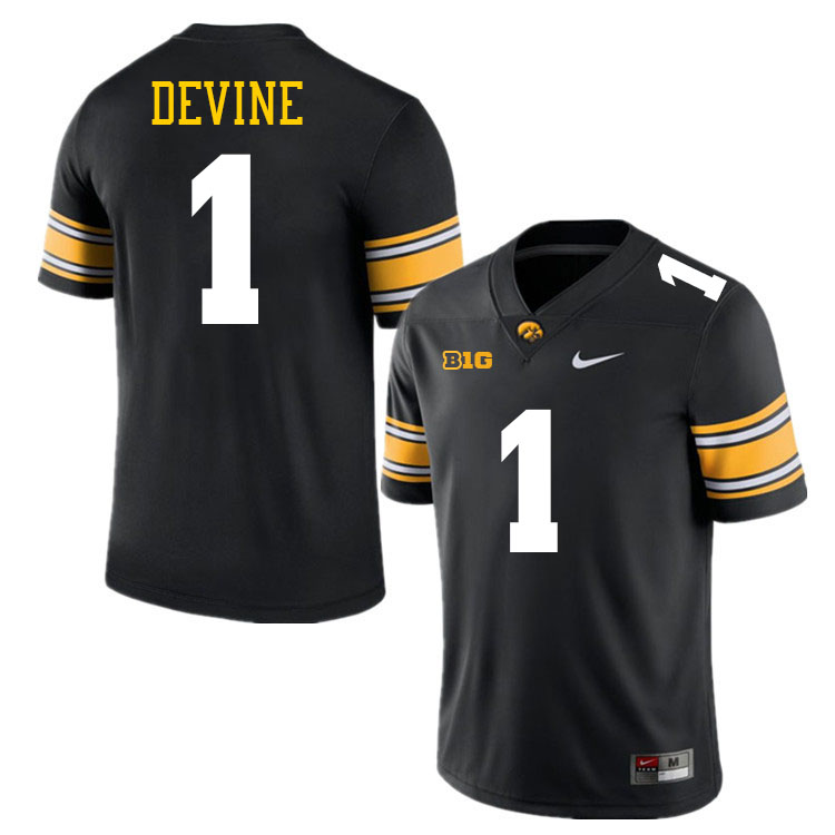 Aubrey Devine Iowa Jersey,University Of Iowa Hawkeyes Fotoball Uniforms,Jersey,Gears-Black